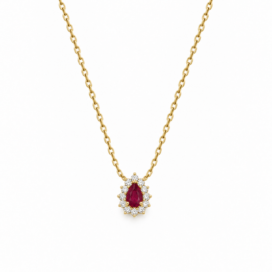 Collar rubí y diamantes