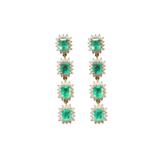 Aretes Largos de Esmeralda