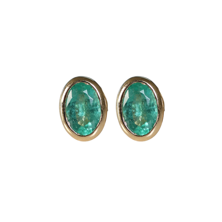 Aretes de Esmeralda Studs Ovalados