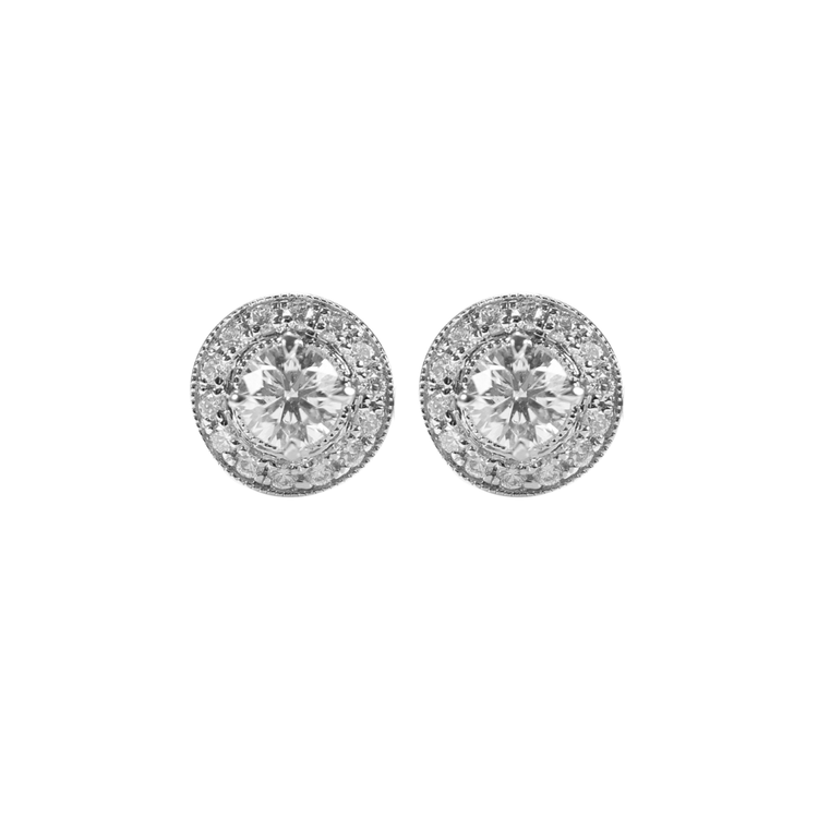 Aretes Diamante Halo Diamantes