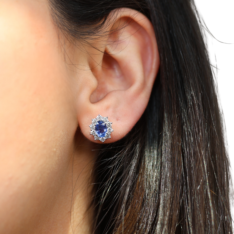 Aretes Lady Di Zafiros con Diamantes