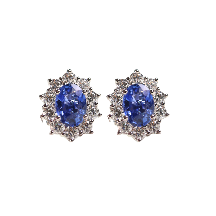 Aretes Lady Di Zafiros con Diamantes