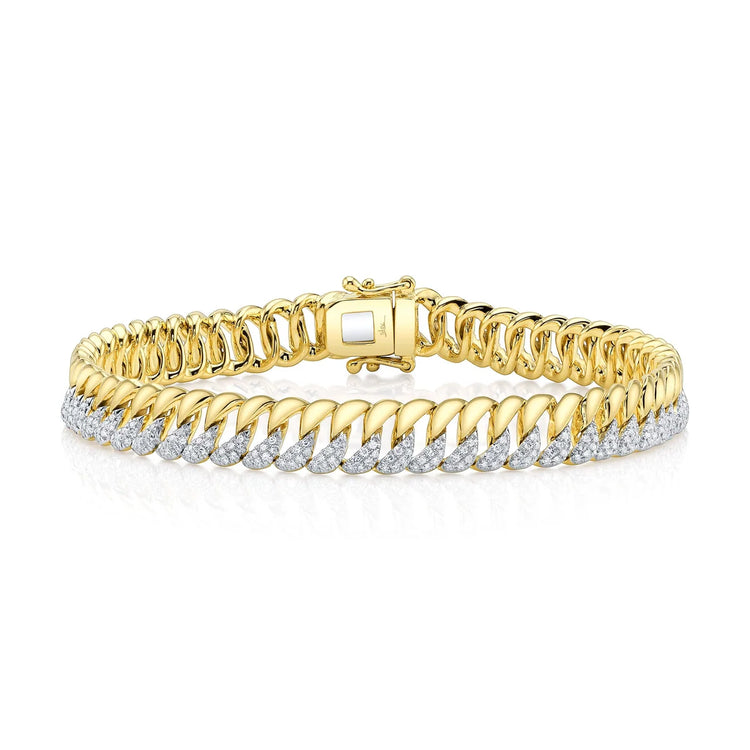 Pulsera Cubana con Diamantes