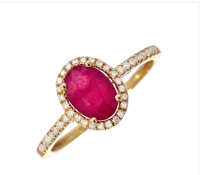 Anillo Rubí Halo