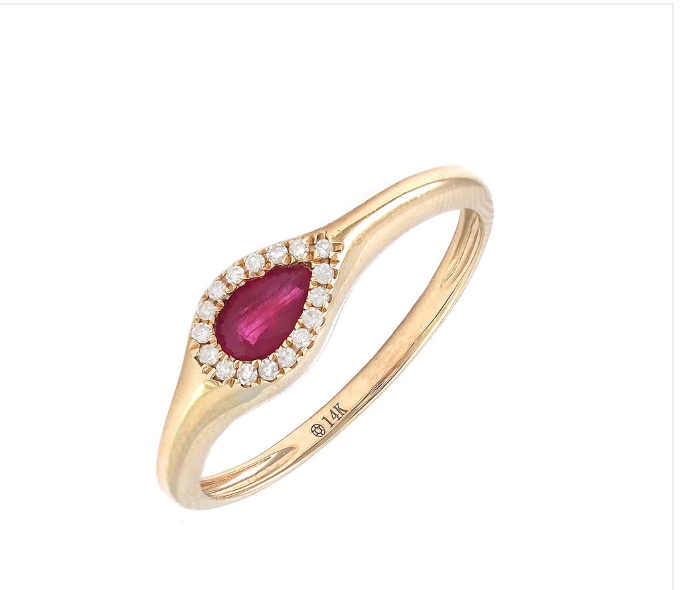 Anillo Rubí Pear