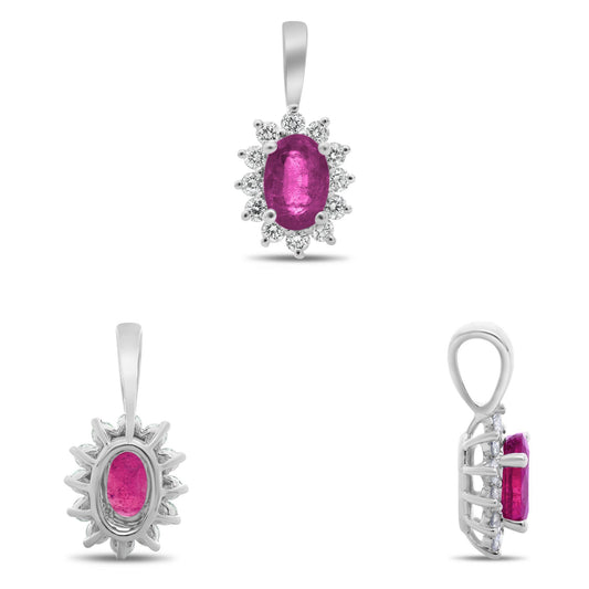 Oval Pink Sapphire Pendant