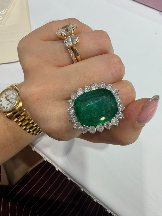 Anillo Esmeralda Diamantes