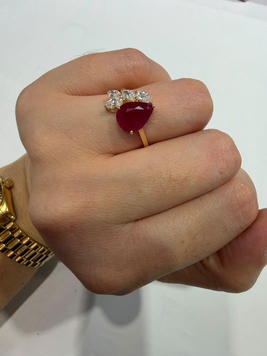 Anillo Rubí Diamantes