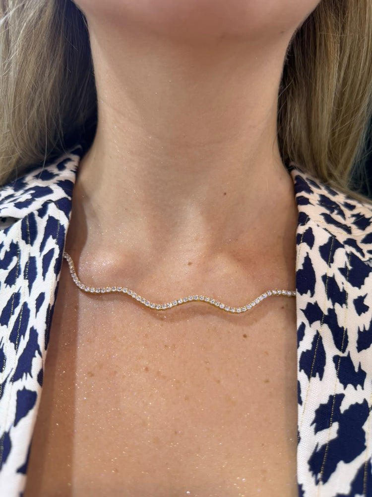 Tennis necklace wavy