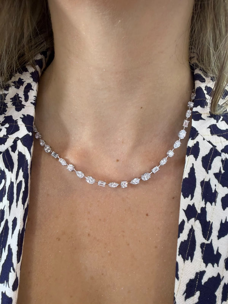 Tennis necklace multishape