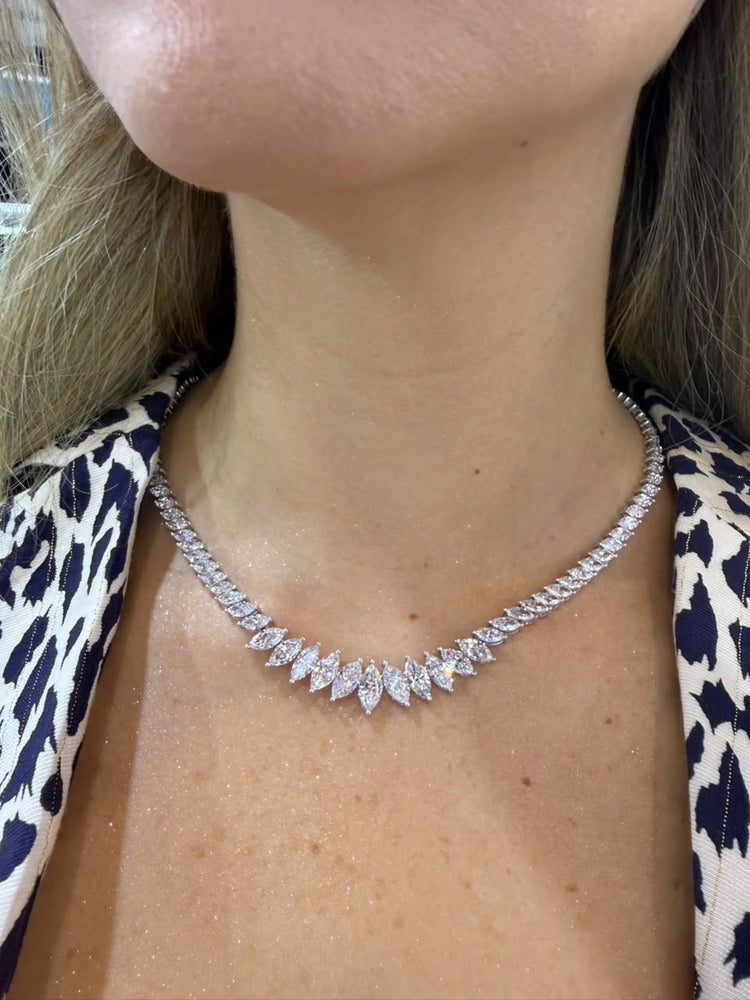 Tennis Necklace Diamantes Marquise