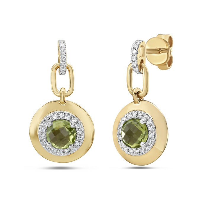 Aretes Peridoto y Diamantes