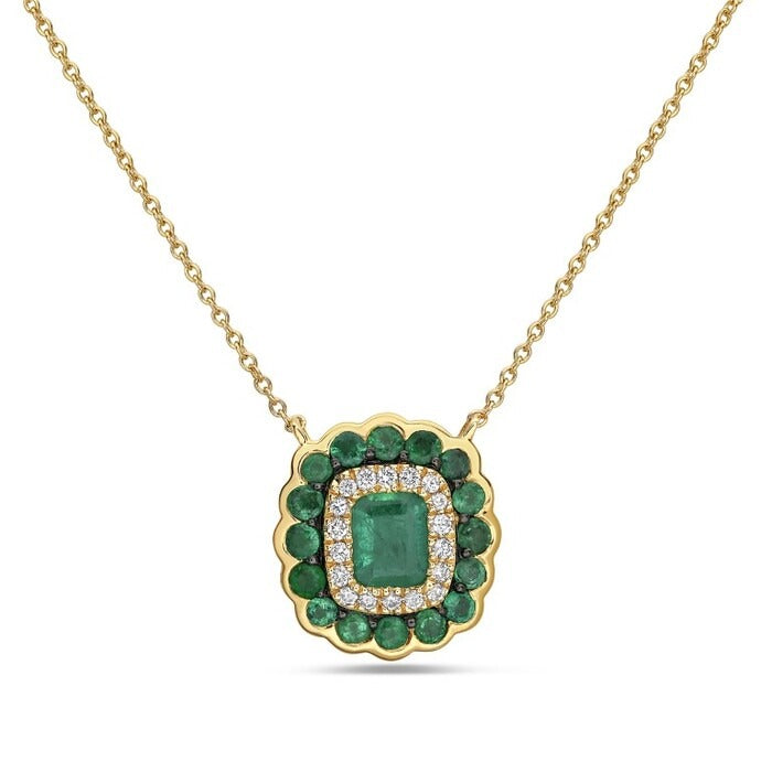 Collar Doble Halo Esmeralda