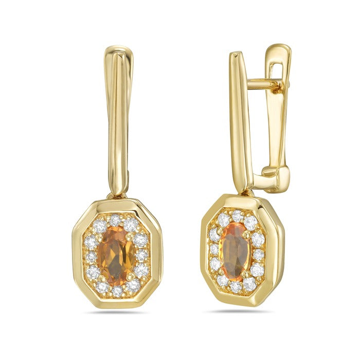 Aretes Colgantes Citrina