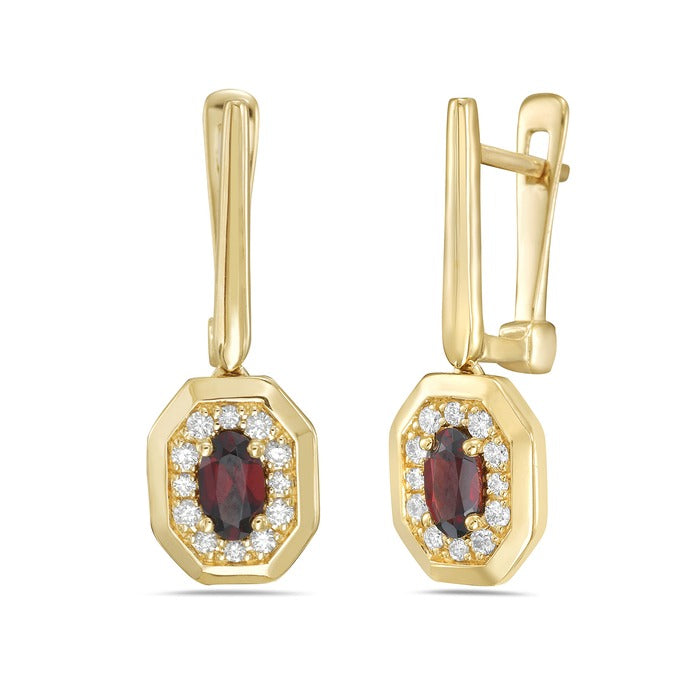 Aretes Colgantes Granate