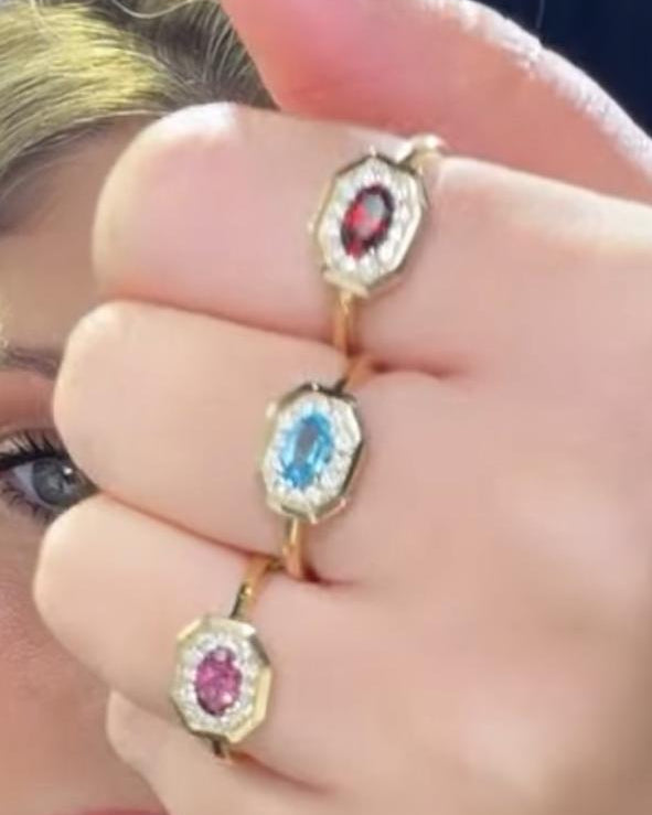 Anillo Topaz Diamantes