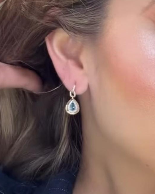 Aretes Ametista y Diamantes