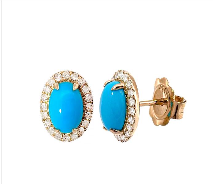 Aretes Turquesas Oval