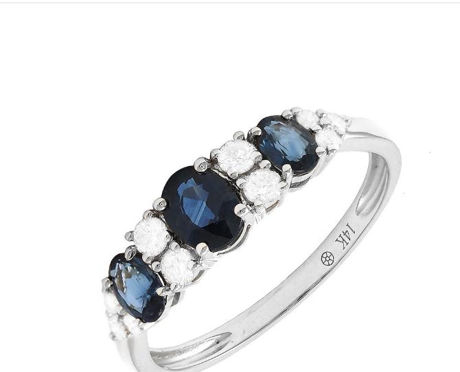 Anillo Diamantes y Zafiros