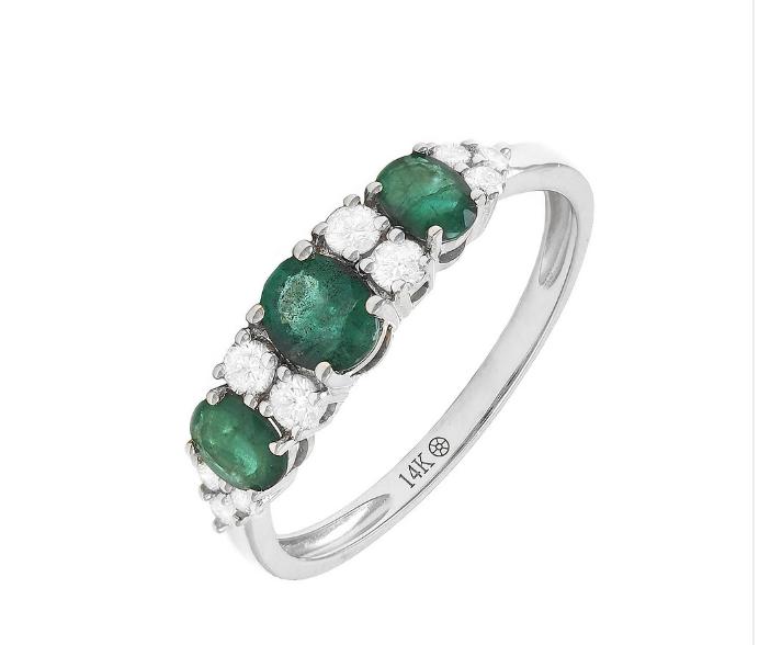 Anillo Esmeraldas y Diamantes