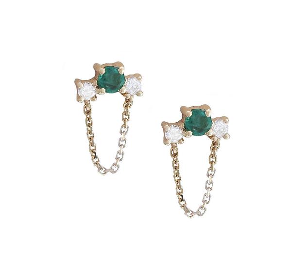 Aretes Esmeralda Diamantes