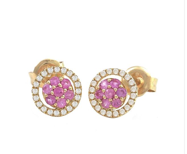 Aretes Zafiro Rosa