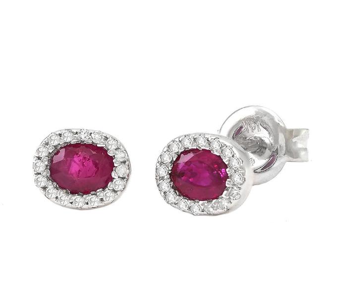 Aretes Rubí Diamantes