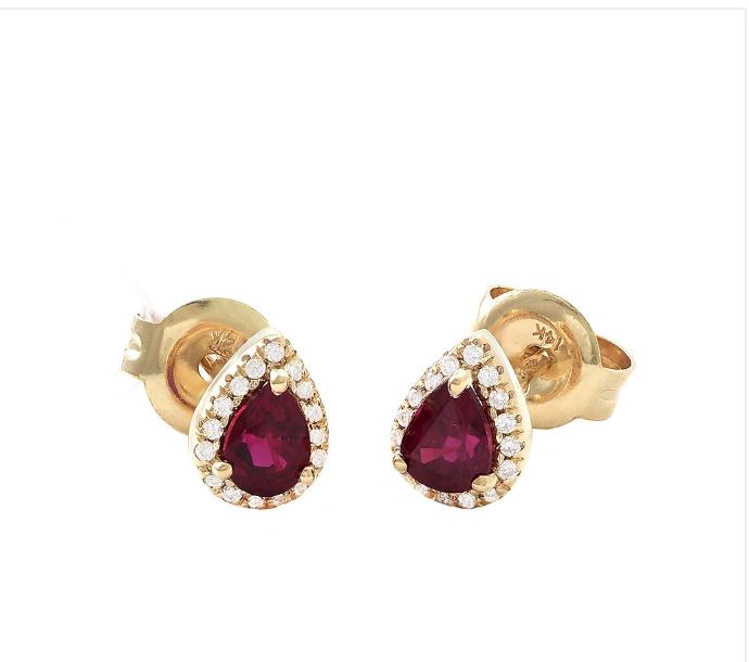 Aretes Rubí Pear