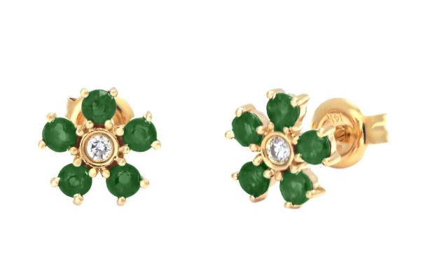 Aretes Flor Esmeralda