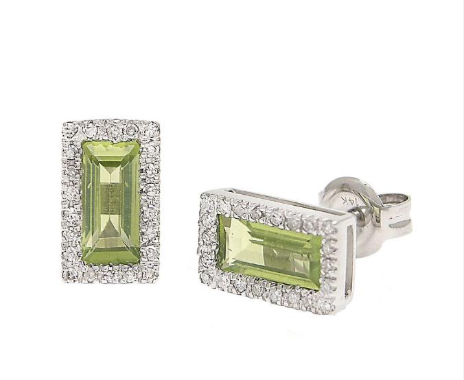Aretes Peridoto Baguette
