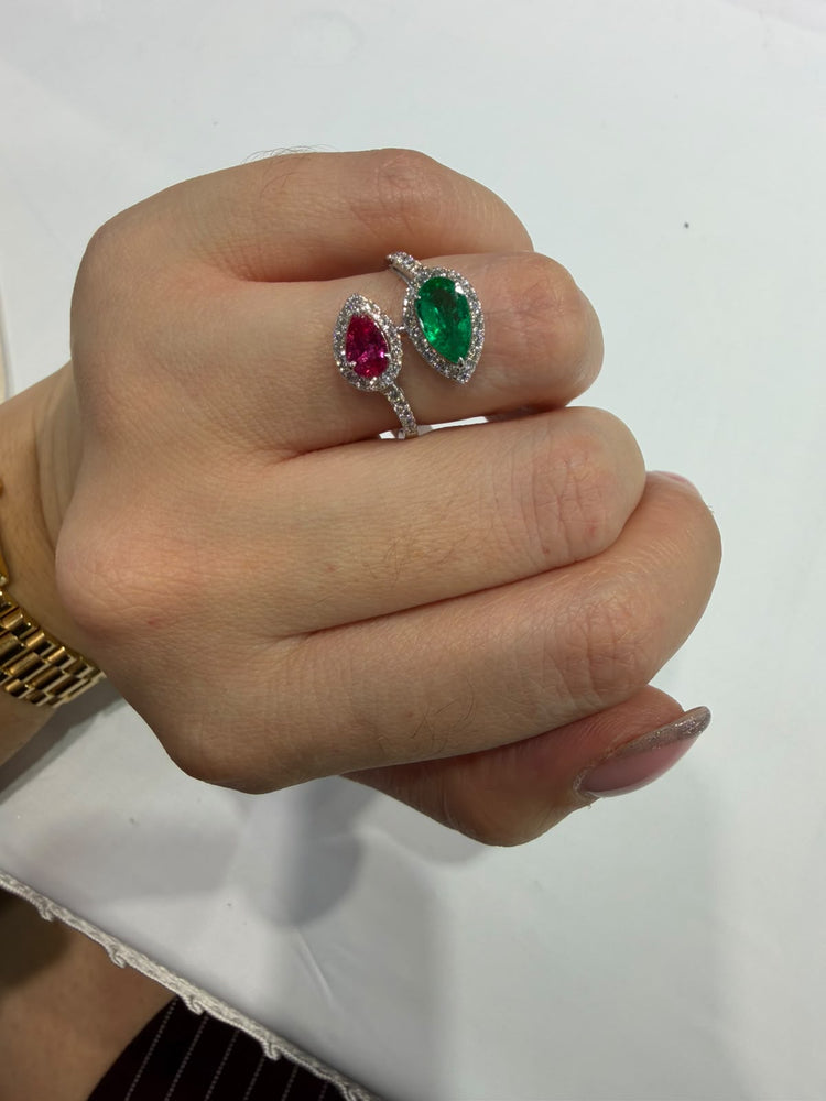 Anillo Esmeralda Rubí