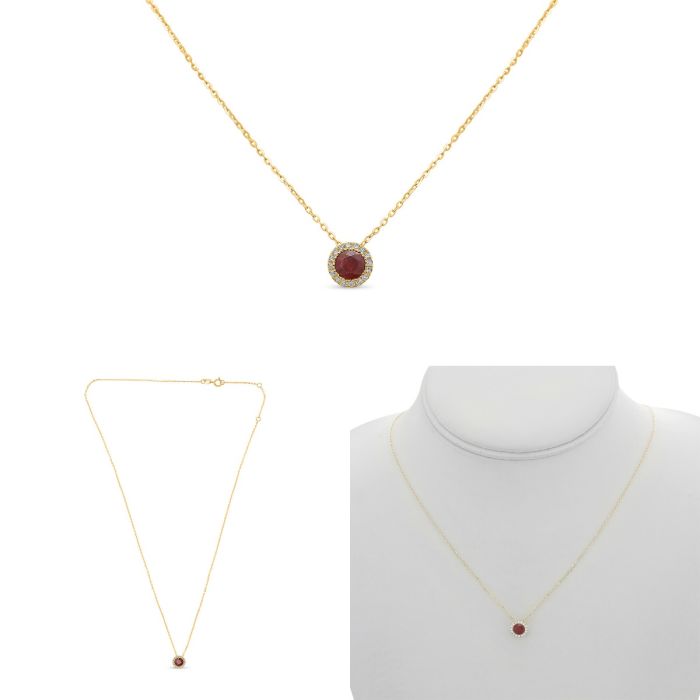 Round Ruby Necklace