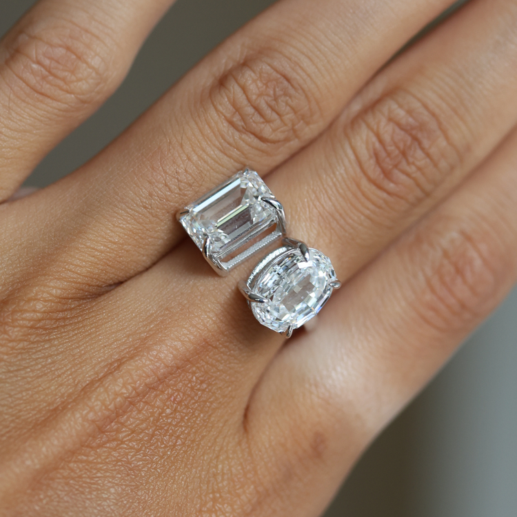 Anillo Toi et Moi diamantes