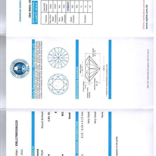 Diamante Redondo de 1.01 quilates