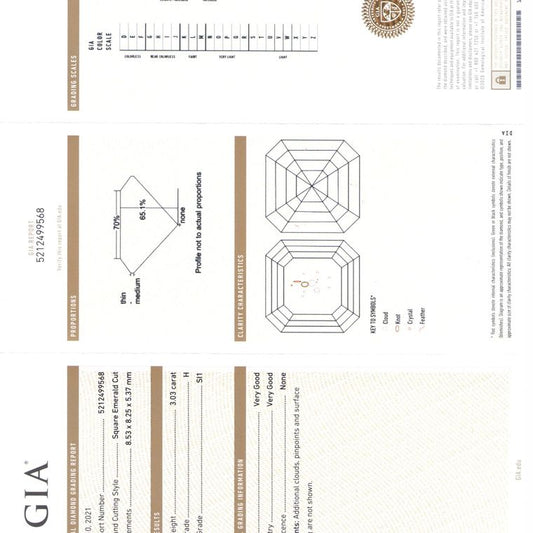 3.03 Carat Asscher Diamond