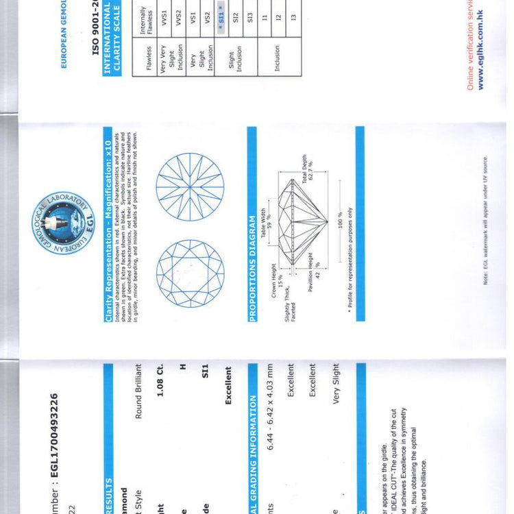 1.08 Carat Round Diamond