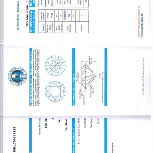 1.03 Carat Round Diamond