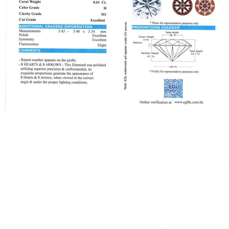 Diamante Redondo de 0.61 quilates