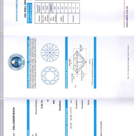 3.53 Carat Round Diamond