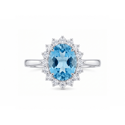 Anillo Topacio Diamantes
