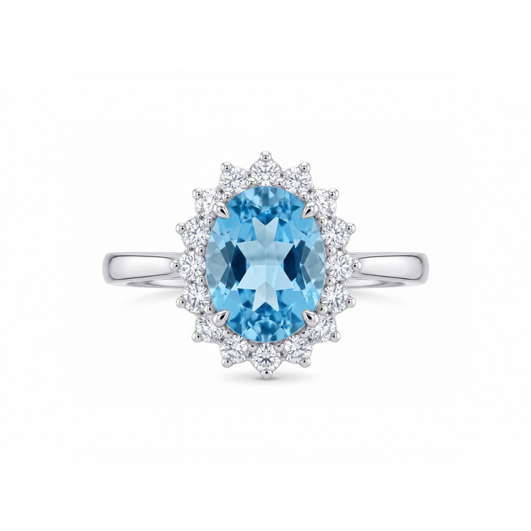 Anillo Topacio Diamantes