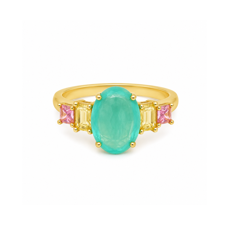 Anillo Esmeralda Zafiros