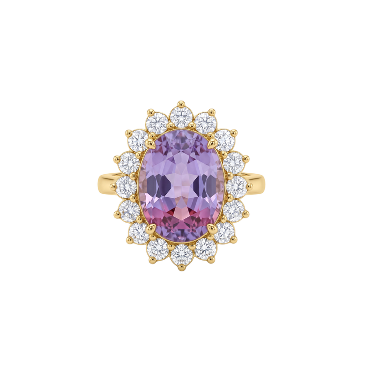 Anillo Kunzita Diamantes