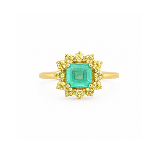Anillo Esmeralda Zafiros