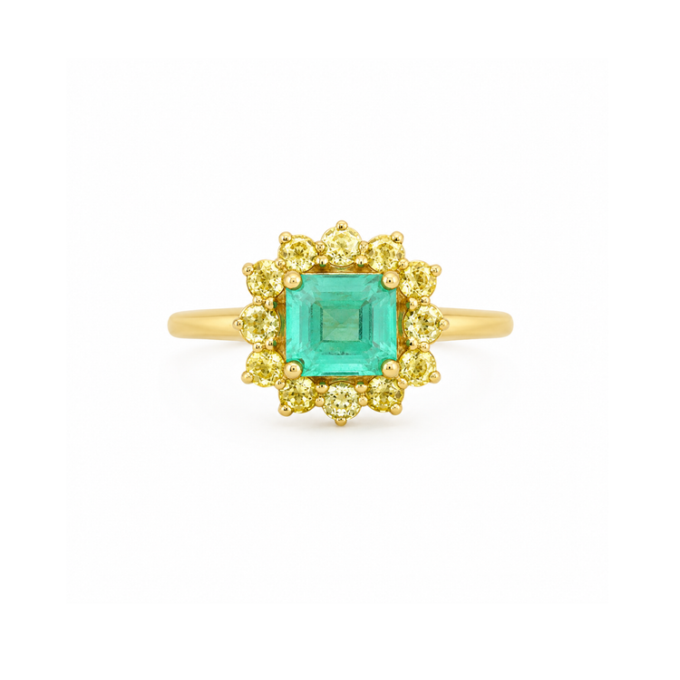 Anillo Esmeralda Zafiros