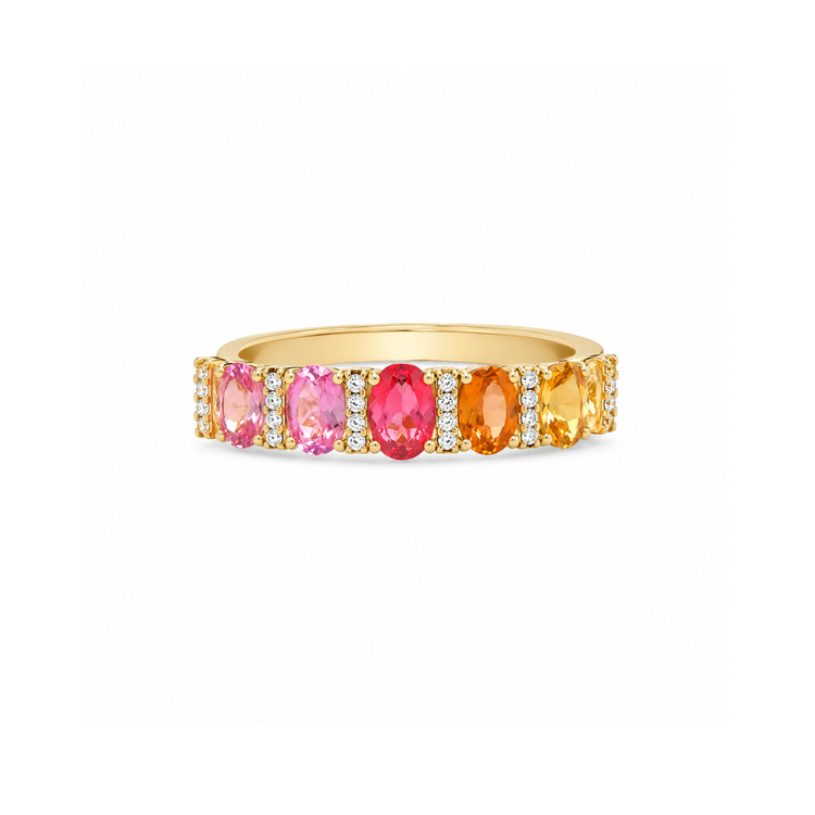 Anillo Zafiros Rainbow Diamantes