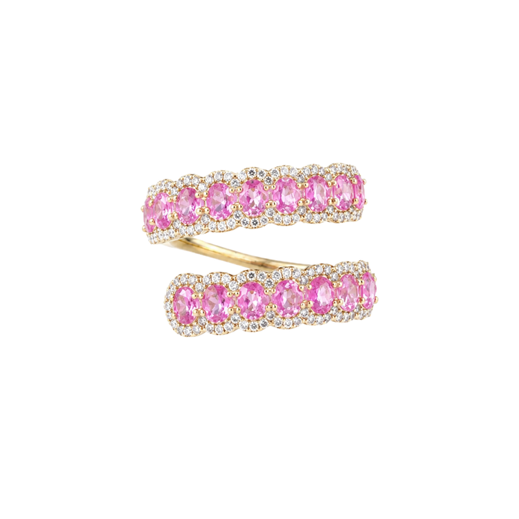 Anillo doble Zafiro rosa