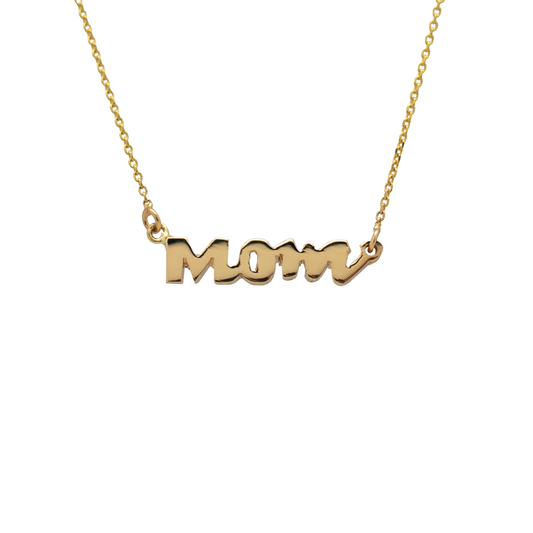 Collar "Mom" en oro amarillo 14 k