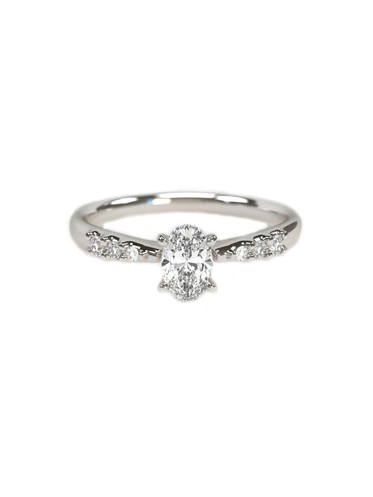 0.12 ctw side diamond engagement ring